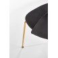 Scaun living Amelie, stil glamour, catifea neagra, cadru otel cromat, inaltime 88 cm