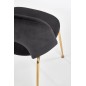Scaun living Amelie, stil glamour, catifea neagra, cadru otel cromat, inaltime 88 cm