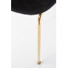 Scaun tapitat living/sufragerie Halmar K385, cadru metal,  stil glamour, 54x59x88x50cm, catifea, negru