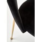 Scaun living Amelie, stil glamour, catifea neagra, cadru otel cromat, inaltime 88 cm