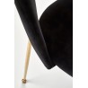 Scaun tapitat living/sufragerie Halmar K385, cadru metal,  stil glamour, 54x59x88x50cm, catifea, negru