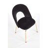 Scaun tapitat living/sufragerie Halmar K385, cadru metal,  stil glamour, 54x59x88x50cm, catifea, negru