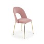 Scaun Amelie cu tapiterie catifea roz, stil glamour, picioare otel auriu, inaltime 88 cm Scaun Amelie cu tapiterie catifea roz, stil glamour, picioare otel auriu, inaltime 88 cm