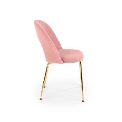 Scaun tapitat living/sufragerie Halmar K385, cadru metal,  stil glamour, 54x59x88x50cm, catifea, roz