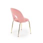 Scaun Amelie cu tapiterie catifea roz, stil glamour, picioare otel auriu, inaltime 88 cm Scaun Amelie cu tapiterie catifea roz, stil glamour, picioare otel auriu, inaltime 88 cm