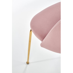 Scaun tapitat living/sufragerie Halmar K385, cadru metal,  stil glamour, 54x59x88x50cm, catifea, roz
