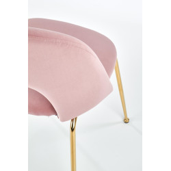 Scaun tapitat living/sufragerie Halmar K385, cadru metal,  stil glamour, 54x59x88x50cm, catifea, roz
