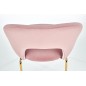 Scaun Amelie cu tapiterie catifea roz, stil glamour, picioare otel auriu, inaltime 88 cm Scaun Amelie cu tapiterie catifea roz, stil glamour, picioare otel auriu, inaltime 88 cm
