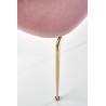 Scaun tapitat living/sufragerie Halmar K385, cadru metal, stil glamour, 54x59x88x50cm, catifea, roz