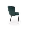 Scaun tapitat living/sufragerie Halmar K386, cadru metal, stil clasic, 60x58x84x48cm, catifea, verde