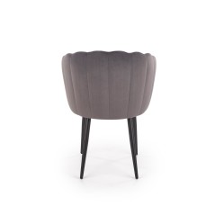 Scaun tapitat living/sufragerie Halmar K386, cadru metal,  stil clasic, 60x58x84x48cm, catifea, gri