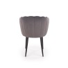 Scaun tapitat living/sufragerie Halmar K386, cadru metal, stil clasic, 60x58x84x48cm, catifea, gri