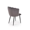 Scaun tapitat living/sufragerie Halmar K386, cadru metal, stil clasic, 60x58x84x48cm, catifea, gri