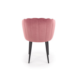 Scaun tapitat living/sufragerie Halmar K386, cadru metal,  stil clasic, 60x58x84x48cm, catifea, roz