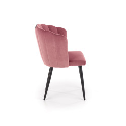 Scaun tapitat living/sufragerie Halmar K386, cadru metal,  stil clasic, 60x58x84x48cm, catifea, roz