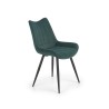 Scaun tapitat living/sufragerie Halmar K388, cadru metal, stil clasic, 53x61x87x49cm, catifea, verde