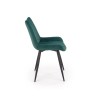 Scaun tapitat living/sufragerie Halmar K388, cadru metal, stil clasic, 53x61x87x49cm, catifea, verde