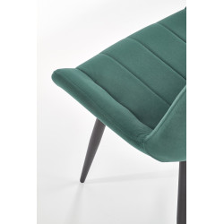 Scaun tapitat living/sufragerie Halmar K388, cadru metal,  stil clasic, 53x61x87x49cm, catifea, verde
