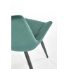 Scaun tapitat living/sufragerie Halmar K388, cadru metal, stil clasic, 53x61x87x49cm, catifea, verde