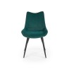 Scaun tapitat living/sufragerie Halmar K388, cadru metal, stil clasic, 53x61x87x49cm, catifea, verde