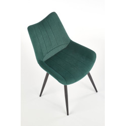 Scaun tapitat living/sufragerie Halmar K388, cadru metal,  stil clasic, 53x61x87x49cm, catifea, verde
