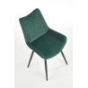 Scaun tapitat living/sufragerie Halmar K388, cadru metal, stil clasic, 53x61x87x49cm, catifea, verde