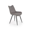Scaun tapitat living/sufragerie Halmar K388, cadru metal, stil clasic, 53x61x87x49cm, catifea, gri
