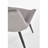 Scaun tapitat living/sufragerie Halmar K388, cadru metal, stil clasic, 53x61x87x49cm, catifea, gri