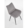 Scaun tapitat living/sufragerie Halmar K388, cadru metal, stil clasic, 53x61x87x49cm, catifea, gri