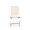 Scaun living/sufragerie Halmar K390, cadru metal, stil glamour, 46x60x90x47cm, piele, alb/negru
