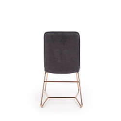Scaun living/sufragerie Halmar K390, cadru metal,  stil glamour, 46x60x90x47cm, piele, alb/negru
