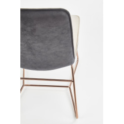 Scaun living/sufragerie Halmar K390, cadru metal,  stil glamour, 46x60x90x47cm, piele, alb/negru
