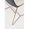 Scaun living/sufragerie Halmar K390, cadru metal, stil glamour, 46x60x90x47cm, piele, alb/negru