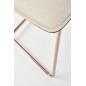 Scaun living, tapiterie piele ecologica, cadru otel cromat auriu, 46x60x90x47 cm, crem si gri Scaun living, tapiterie piele ecologica, cadru otel cromat auriu, 46x60x90x47 cm, crem si gri