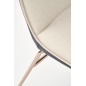 Scaun living, tapiterie piele ecologica, cadru otel cromat auriu, 46x60x90x47 cm, crem si gri Scaun living, tapiterie piele ecologica, cadru otel cromat auriu, 46x60x90x47 cm, crem si gri