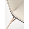 Scaun living/sufragerie Halmar K390, cadru metal, stil glamour, 46x60x90x47cm, piele, alb/negru