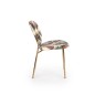 Scaun dining, tesatura frunze multicolor, cadru otel cromat, auriu, stil modern, 47x57x82x48 cm Scaun dining, tesatura frunze multicolor, cadru otel cromat, auriu, stil modern, 47x57x82x48 cm