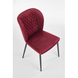 Scaun tapitat living/sufragerie Halmar K399, cadru metal, spatar matlasat, stil clasic, 50x60x84x48cm, catifea, rosu
