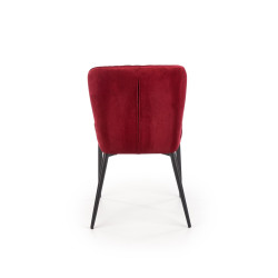 Scaun tapitat living/sufragerie Halmar K399, cadru metal, spatar matlasat, stil clasic, 50x60x84x48cm, catifea, rosu