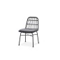 Scaun scandinav din ratan sintetic, cadru otel, 47x45x85x43cm, perna sezut, negru/gri Scaun scandinav din ratan sintetic, cadru otel, 47x45x85x43cm, perna sezut, negru/gri