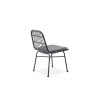 Scaun living/sufragerie Halmar K401, cadru metal, stil scandinav, 47x45x85x43cm, ratan/textil, negru/gri