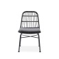 Scaun scandinav din ratan sintetic, cadru otel, 47x45x85x43cm, perna sezut, negru/gri Scaun scandinav din ratan sintetic, cadru otel, 47x45x85x43cm, perna sezut, negru/gri