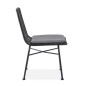 Scaun scandinav din ratan sintetic, cadru otel, 47x45x85x43cm, perna sezut, negru/gri Scaun scandinav din ratan sintetic, cadru otel, 47x45x85x43cm, perna sezut, negru/gri