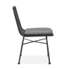 Scaun living/sufragerie Halmar K401, cadru metal, stil scandinav, 47x45x85x43cm, ratan/textil, negru/gri