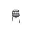 Scaun living/sufragerie Halmar K401, cadru metal, stil scandinav, 47x45x85x43cm, ratan/textil, negru/gri