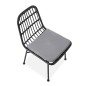 Scaun scandinav din ratan sintetic, cadru otel, 47x45x85x43cm, perna sezut, negru/gri Scaun scandinav din ratan sintetic, cadru otel, 47x45x85x43cm, perna sezut, negru/gri