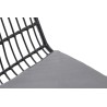 Scaun living/sufragerie Halmar K401, cadru metal, stil scandinav, 47x45x85x43cm, ratan/textil, negru/gri