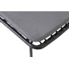 Scaun living/sufragerie Halmar K401, cadru metal, stil scandinav, 47x45x85x43cm, ratan/textil, negru/gri