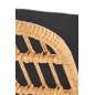 Scaun ratan sintetic, stil scandinav, cadru otel, 47x45x85x43cm, perna sezut, natur/negru