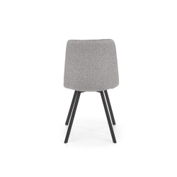 Scaun tapitat living/sufragerie Halmar K402, cadru metal,  stil clasic, 45x55x86x48cm, stofa, gri
